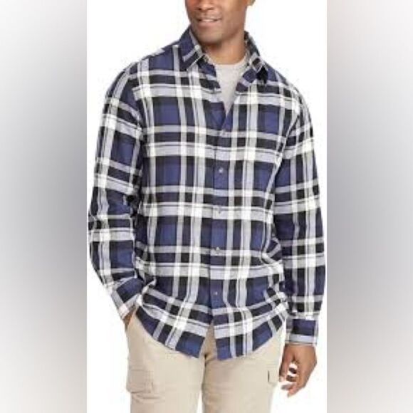 Calibrate Men’s Size 16.5 34-35 Button Down Plaid Long Sleeve Dress Shirt Purple - Picture 1 of 9